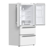 FORNO Espresso Moena 36" 19.2 cu. ft. Refrigerator with Ice Maker in White with Silver Handles, FFRBI1820-36WHT