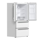 FORNO Espresso Moena 36" 19.2 cu. ft. Refrigerator with Ice Maker in White with Silver Handles, FFRBI1820-36WHT