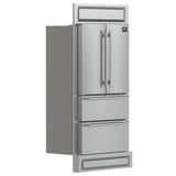 FORNO Moena 40" 19.2 cu. ft. French Door Built-In Refrigerator in Stainless Steel with Ice Maker and Modern Trim Kit, FFRBI1820-40MG