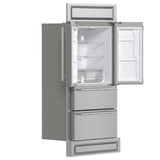 FORNO Moena 40" 19.2 cu. ft. French Door Built-In Refrigerator in Stainless Steel with Ice Maker and Modern Trim Kit, FFRBI1820-40MG