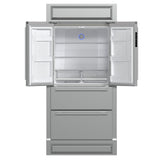 FORNO Moena 40" 19.2 cu. ft. French Door Built-In Refrigerator in Stainless Steel with Ice Maker and Modern Trim Kit, FFRBI1820-40MG