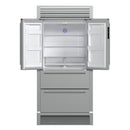 FORNO Moena 40" 19.2 cu. ft. French Door Built-In Refrigerator in Stainless Steel with Ice Maker and Grill Trim Kit, FFRBI1820-40SG