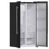 FORNO Espresso Salerno 36" 20 cu. ft. Side-By-Side Refrigerator with Water and Ice Dispenser in Black with Silver Handles