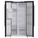 FORNO Espresso Salerno 36" 20 cu. ft. Side-By-Side Refrigerator with Water and Ice Dispenser in Black with Antique Brass Handles