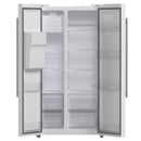 FORNO Espresso Salerno 36" 20 cu. ft. Side-By-Side Refrigerator with Water and Ice Dispenser in White with Silver Handles