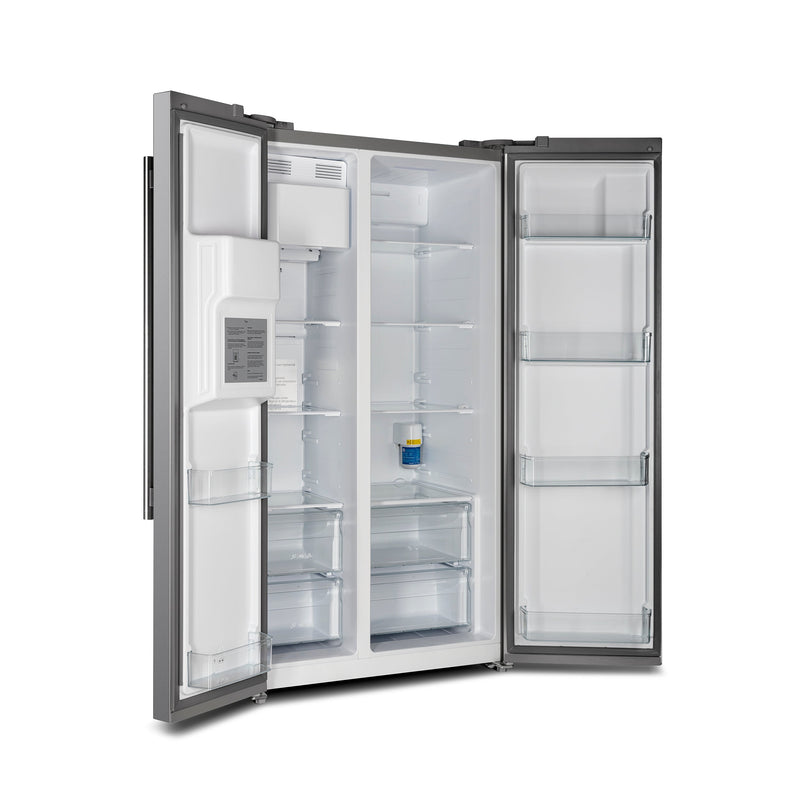 FORNO Salerno 40" 20 cu. ft. Side-by-Side Built-In Refrigerator with Water and Ice Dispenser and Grill Trim Kit, FFRBI1844-40SG