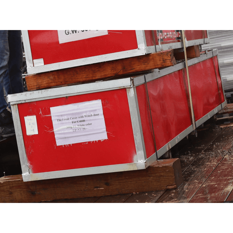 Front cover with Winch door for Shipping Container Canopy Shelter 40'x40'x11'