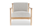Valencia Regal Fabric Upholstered Wood Frame Accent Chair, Beige