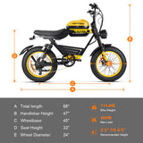 HappyRun | G100 48V/38Ah 2000W Dual Battery Electric Bike | G100