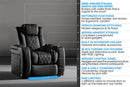 Valencia 2025 New Tuscany Luxury Leather Home Theater Seating Row of 2 Loveseat, Onyx