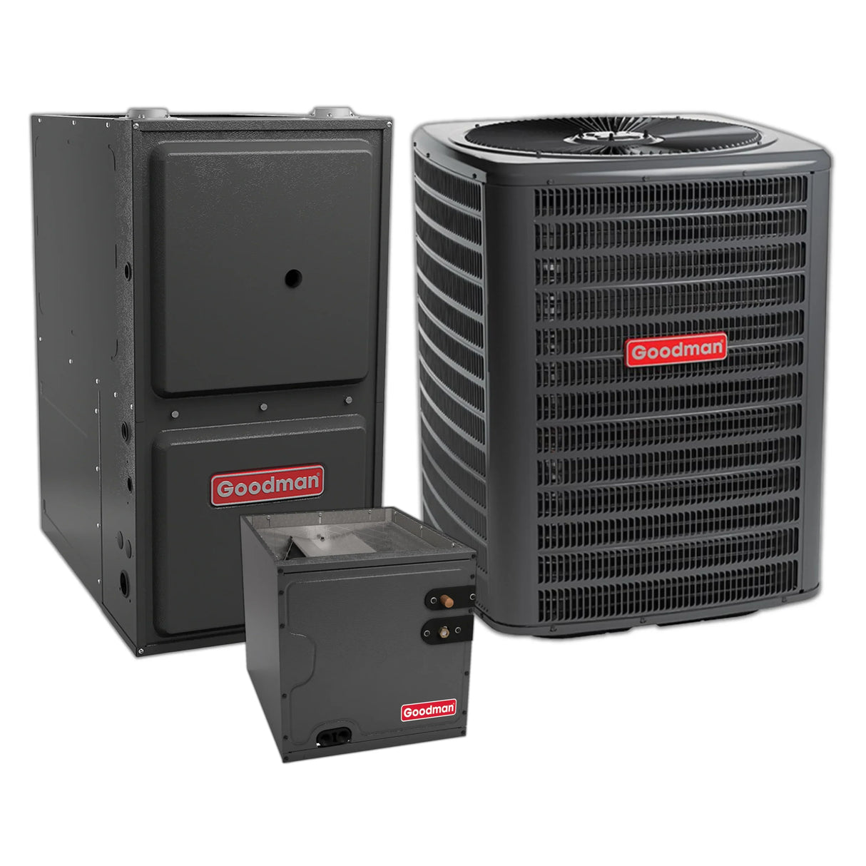 Goodman 4 Ton 14 SEER2 R-32 Central Split System with 96% AFUE Gas Furnace & Evaporator Coil