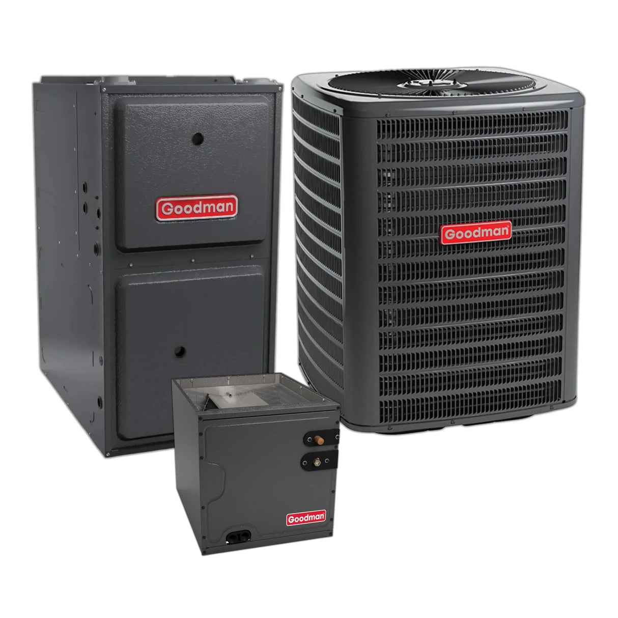Goodman 2.5 Ton 14.5 SEER2 R-32 Central Split System with 96% AFUE Gas Furnace & Evaporator Coil
