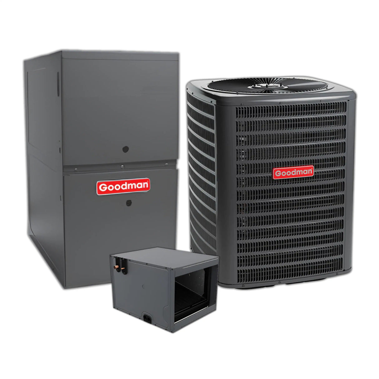 Goodman 2.5 Ton 13.4 SEER2 Central Air Conditioner, 80% AFUE 60K BTU Gas Furnace and Evaporator Coil