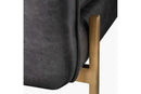 Valencia Gabriele Leather Three Seats Sofa with Brass Finished Legs, Black Color