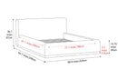Valencia Gabriella Fabric Upholstered King Size Bed Frame, Cream