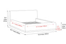 Valencia Gabriella Fabric Upholstered Queen Size Bed Frame, Cream