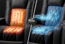 Valencia 2025 New Tuscany Ultimate Luxury Heat & Ventilation Leather Home Theater Seating Row of 4 Loveseat Left, Onyx