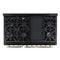 FORNO Antico 48" 5.5 cu. ft. Gas Range with 8 Sealed Burners and Griddle in Black with Antique Brass Accents, FFSGS6219-48BLK