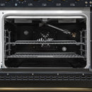 FORNO Antico 48" 5.5 cu. ft. Gas Range with 8 Sealed Burners and Griddle in Black with Antique Brass Accents, FFSGS6219-48BLK