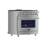 FORNO Massimo 36" 5.36 cu. ft. Freestanding Gas Range with 6 Burners, FFSGS6239-36