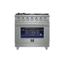 FORNO Massimo 36" 5.36 cu. ft. Freestanding Gas Range with 6 Burners, FFSGS6239-36