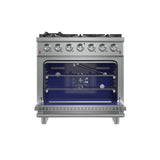 FORNO Massimo 36" 5.36 cu. ft. Freestanding Gas Range with 6 Burners, FFSGS6239-36
