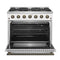 FORNO Galiano 36" 5.36 cu. ft. Gas Range with 6 Sealed Burners in White with Antique Brass Accents, FFSGS6244-36WHT