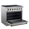 FORNO Galiano 36" 5.36 cu. ft. Gas Range with 6 Sealed Burners in White with Antique Brass Accents, FFSGS6244-36WHT