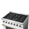 FORNO Galiano 36" 5.36 cu. ft. Gas Range with 6 Sealed Burners in White with Antique Brass Accents, FFSGS6244-36WHT