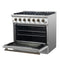 FORNO Galiano 36" 5.36 cu. ft. Gas Range with 6 Sealed Burners in White with Antique Brass Accents, FFSGS6244-36WHT