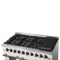 FORNO Galiano 48" 6.58 cu. ft. Gas Range with 8 Sealed Burners and Griddle in White with Antique Brass Accents, FFSGS6244-48WHT