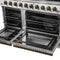 FORNO Galiano 48" 6.58 cu. ft. Gas Range with 8 Sealed Burners and Griddle in White with Antique Brass Accents, FFSGS6244-48WHT