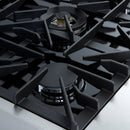 FORNO Giovanni 30" 4.32 cu. ft. Gas Range with 5 Burners, Air Fry Basket, Wok Support and Griddle in Black with Antique Brass Accents, FFSGS6274-30BLK