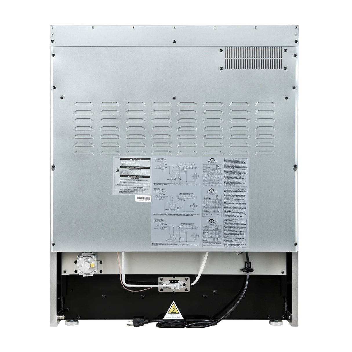 FORNO Giovanni 30" 4.32 cu. ft. Gas Range with 5 Burners, Air Fry Basket, Wok Support and Griddle in Black with Antique Brass Accents, FFSGS6274-30BLK