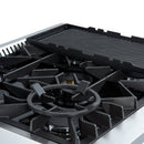 FORNO Giovanni 30" 4.32 cu. ft. Gas Range with 5 Burners, Air Fry Basket, Wok Support and Griddle in Black with Antique Brass Accents, FFSGS6274-30BLK