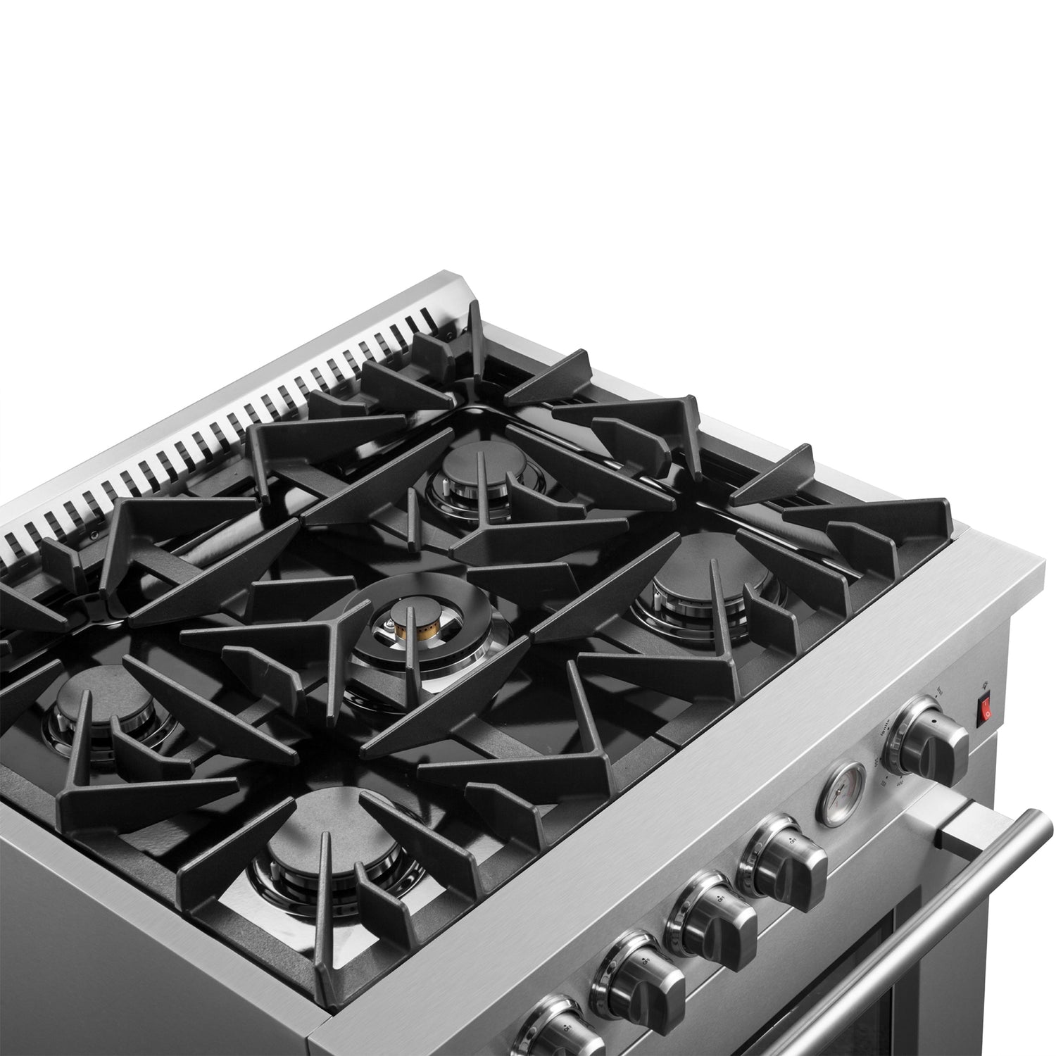 FORNO Giovanni 30" 4.32 cu. ft. Gas Range with 5 Sealed Burners, Air Fry Basket, Wok Support and Griddle, FFSGS6274-30