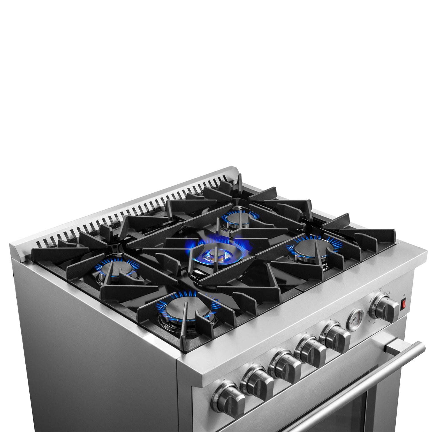 FORNO Giovanni 30" 4.32 cu. ft. Gas Range with 5 Sealed Burners, Air Fry Basket, Wok Support and Griddle, FFSGS6274-30