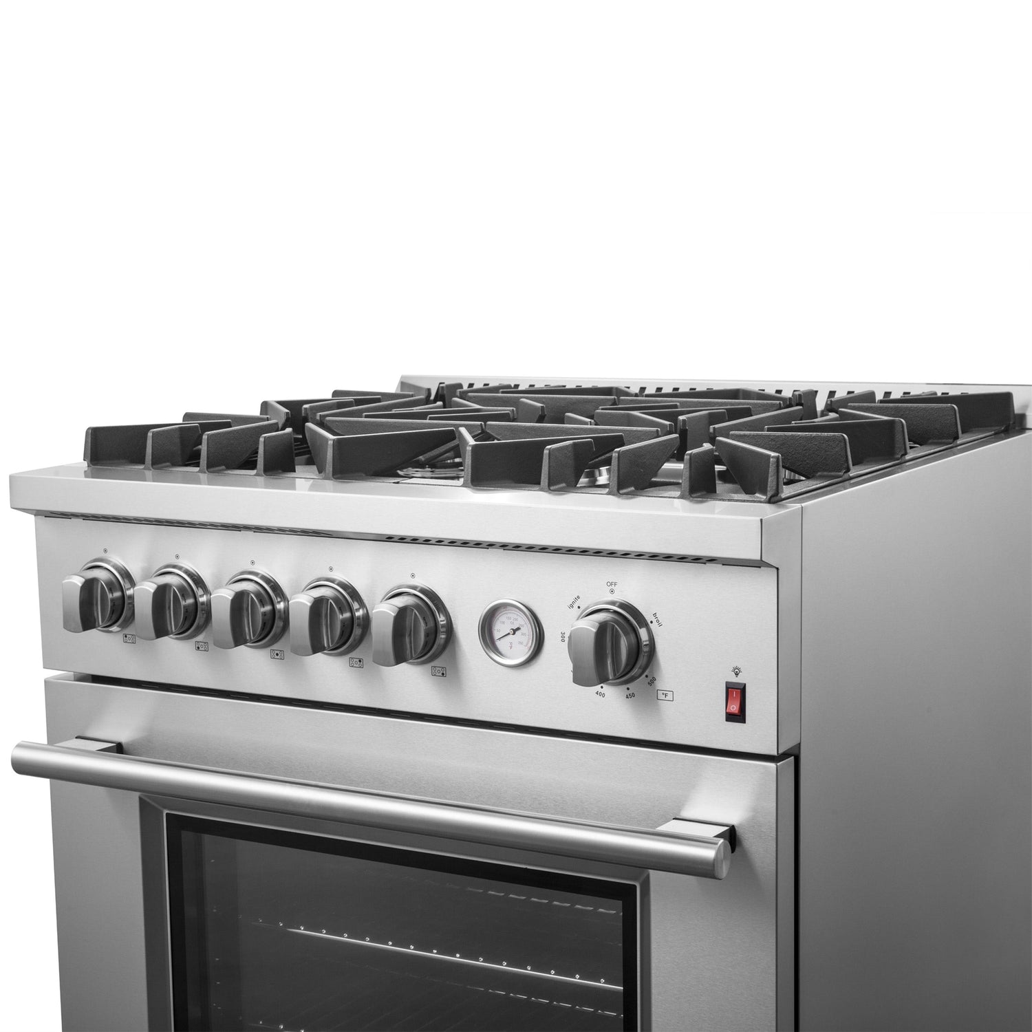 FORNO Giovanni 30" 4.32 cu. ft. Gas Range with 5 Sealed Burners, Air Fry Basket, Wok Support and Griddle, FFSGS6274-30