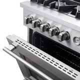 FORNO Giovanni 30" 4.32 cu. ft. Gas Range with 5 Sealed Burners, Air Fry Basket, Wok Support and Griddle, FFSGS6274-30