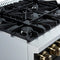 FORNO Marco 30" 4.32 cu.ft. Gas Range with 4 Burners and Temperature Gauge in Black with Antique Brass Accents, FFSGS6277-30BLK
