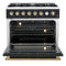 FORNO Marco 36" 5.36 cu.ft. Gas Range with 6 Burners and Temperature Gauge in Black with Antique Brass Accents, FFSGS6277-36BLK