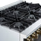 FORNO Marco 36" 5.36 cu.ft. Gas Range with 6 Burners and Temperature Gauge in Black with Antique Brass Accents, FFSGS6277-36BLK