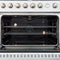 FORNO Marco 36" 5.36 cu.ft. Gas Range with 6 Burners and Temperature Gauge in White with Antique Brass Accents, FFSGS6277-36WHT