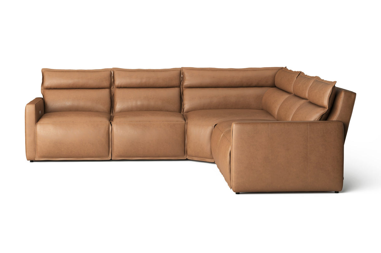 Giovanni Leather Dual Recliner Corner Sectional Sofa