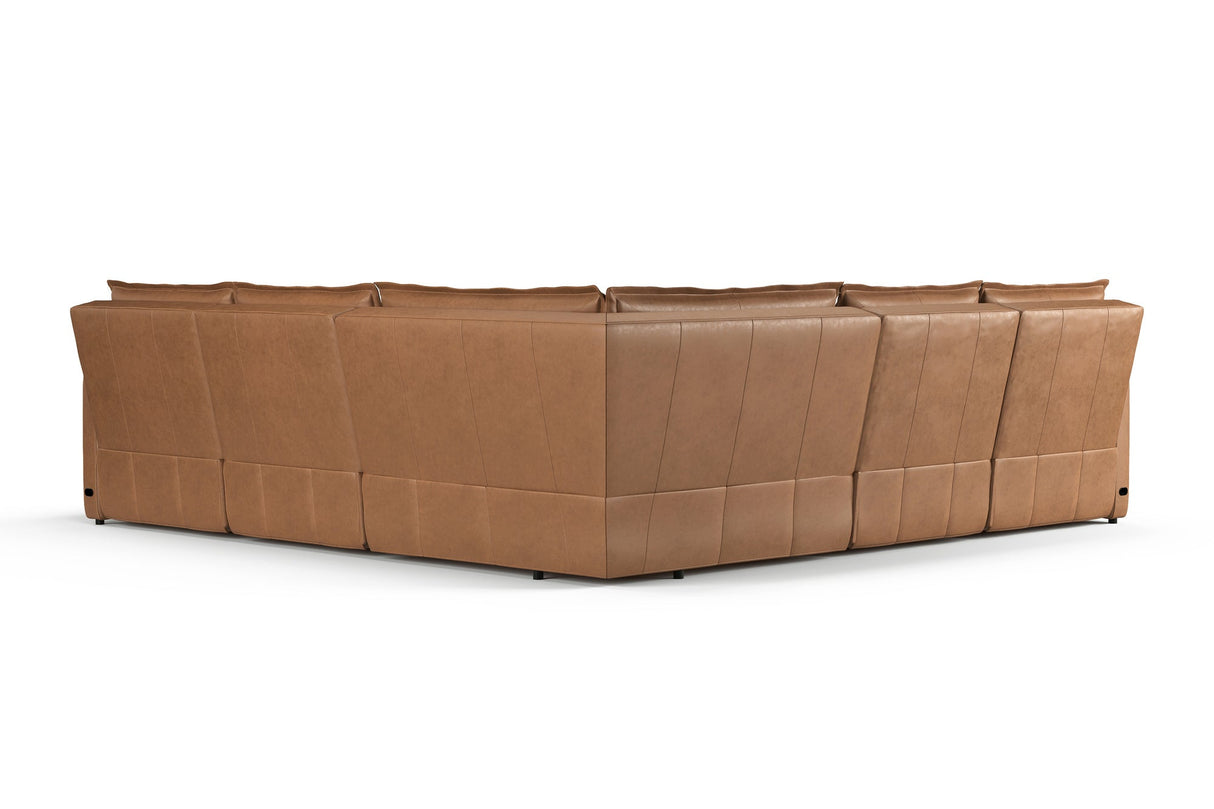 Giovanni Leather Dual Recliner Corner Sectional Sofa