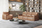 Valencia Giovanni Leather Three Pieces Reclining Sectional Sofa, Camel