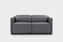 Valencia Lucia Leather Loveseat Recliner Sofa, Grey