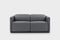 Valencia Lucia Leather Loveseat Recliner Sofa, Grey