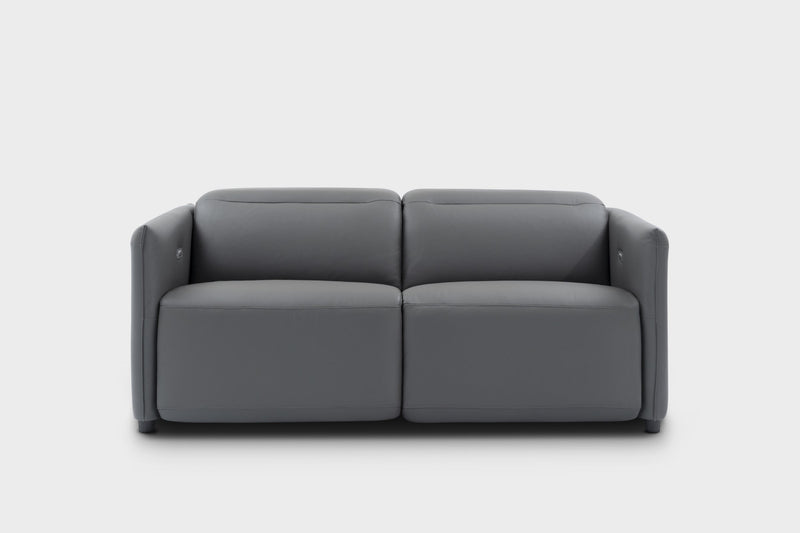 Valencia Lucia Leather Loveseat Recliner Sofa, Grey
