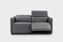Valencia Lucia Leather Loveseat Recliner Sofa, Grey